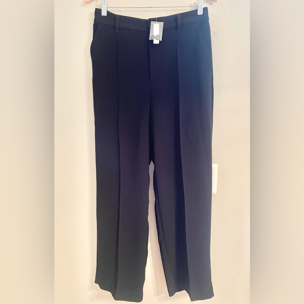 NWT- Madewell Bella Tailored Clean FL Straight-Leg Pants, black, Size 6 NM368
